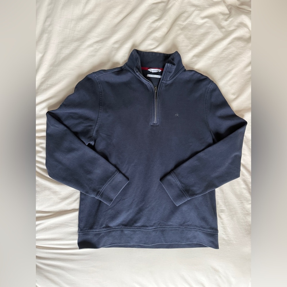 Calvin Klein Navy Quarter Zip Sweater